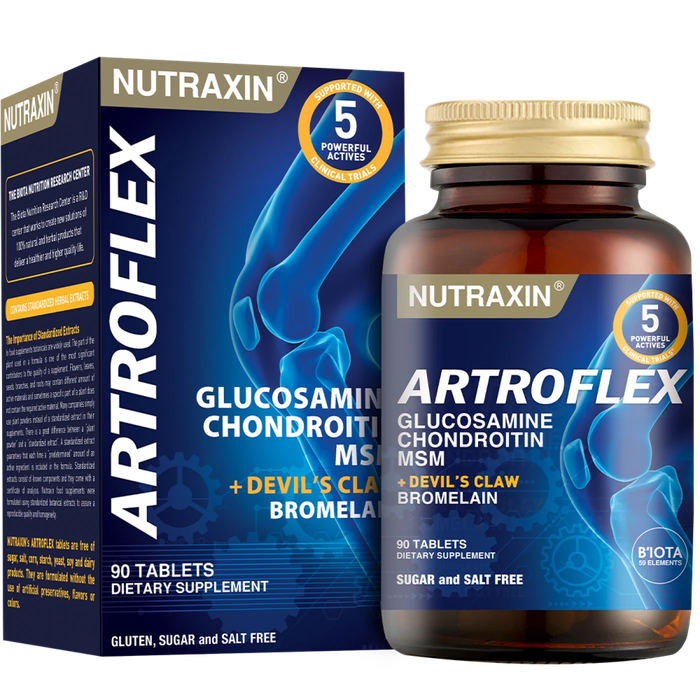 Nutraxin Artoflex box and 90-tablet bottle