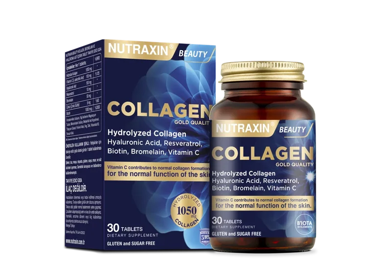 Nutraxin Gold Quality Collagen box and 30-tablet bottle