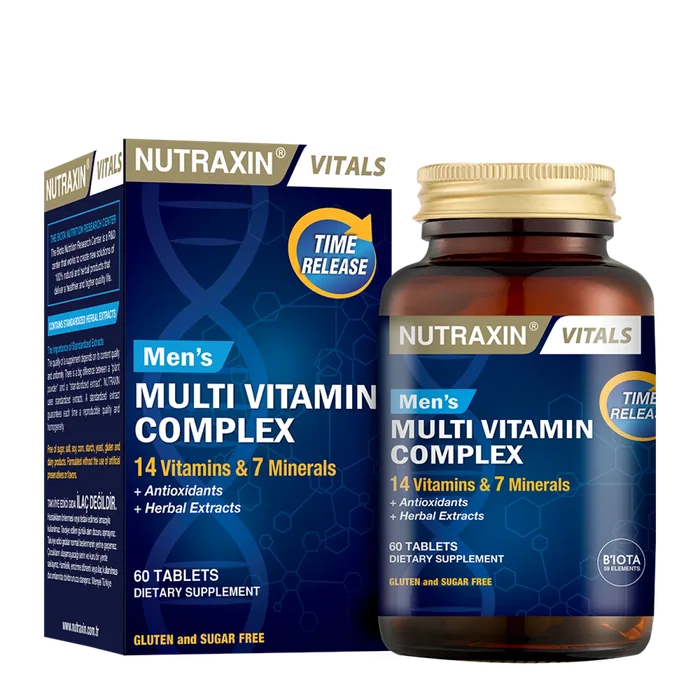 Nutraxin Men's Multivitamin Complex box and 60-tablet bottle