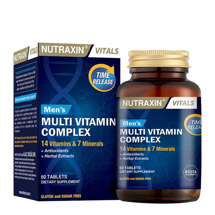Nutraxin Men's Multivitamin Complex box and 60-tablet bottle