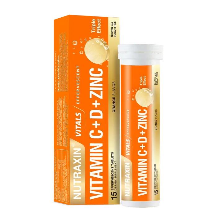 Nutraxin Vitamin MAX C, D and Zinc 15-tablet effervescent pack