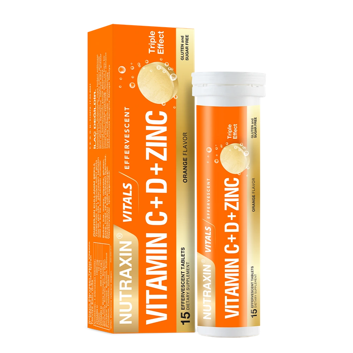 Nutraxin Vitamin MAX C, D and Zinc 15-tablet effervescent pack